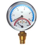 Термоманометр Watts F+R 828/10 радиальный от 0 до 10 бар, до + 120 С