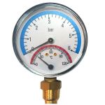 Термоманометр Watts F+R 828/6 радиальный от 0 до 6 бар, до + 120 С