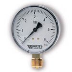 Манометр Watts F+R200 50/6 радиальный G 1/4" от 0 до 6 бар Манометр Watts F+R200 50/6 радиальный G 1/4" от 0 до 6 бар