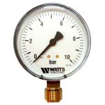 Манометр Watts F+R200 80/10 радиальный G 1/2" от 0 до 10 бар Манометр Watts F+R200 80/10 радиальный G 1/2" от 0 до 10 бар