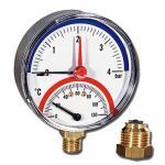 Термоманометр Watts F+R 828/4 радиальный от 0 до 4 бар, до + 120 С